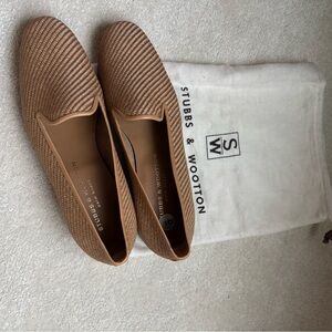 Stubbs & Wootton Tan Woven Slip-On Loafers